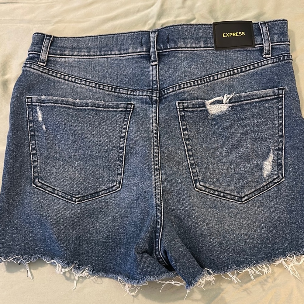 Express Denim Distressed Women's Shorts - Picture 3 of 4